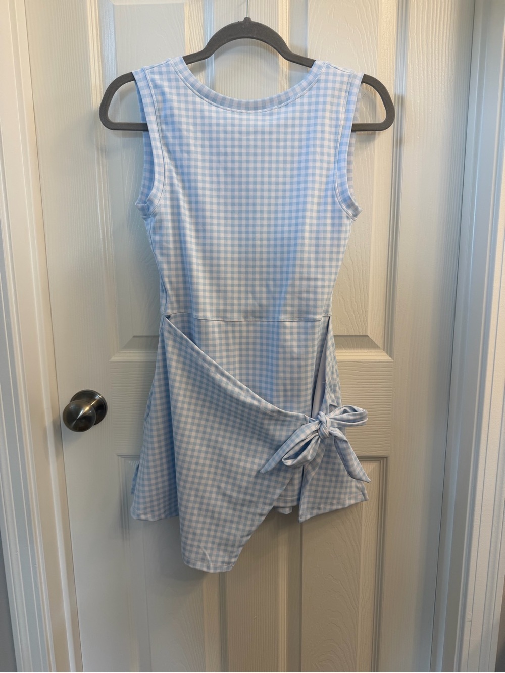 Altar'd State Light Blue Gingham Tie-Waist Casual Dress - Picture 1 of 4